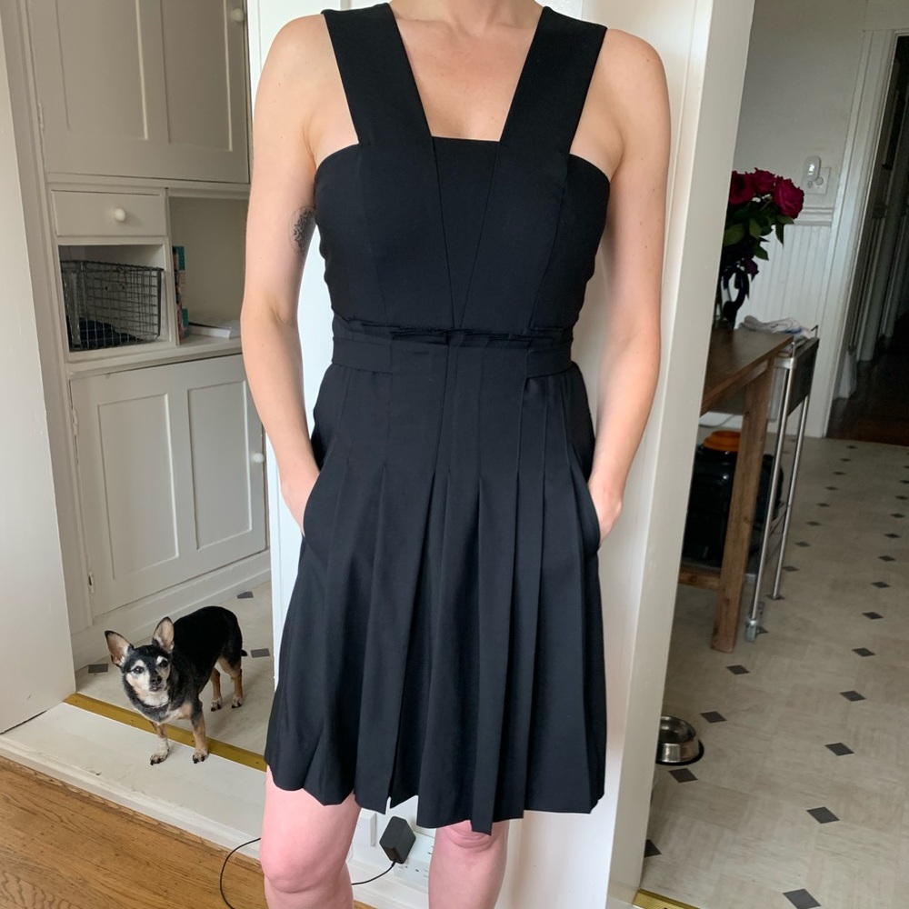 Sonia rykiel pleated dress w/pockets